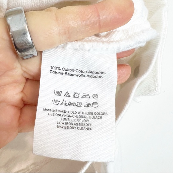 FREE PEOPLE RUMORS WHITE DENIM BUTTON FRONT TRUCKER JACKET WOMENS SZ MEDIUM - Picture 5 of 8